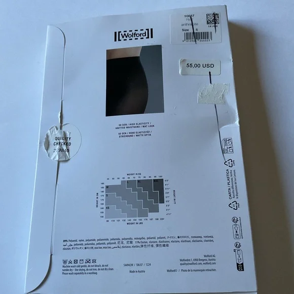 WOLFORD 10687 VELVET DE LUXE 50 TIGHTS ANTHRACITE SIZE SMALL NEW In PACKAGE NWT
